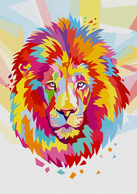 Lion Head in popart