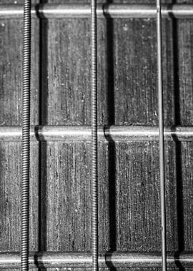 Close up of guitar strings