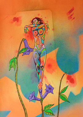 Violet snowdrops girl