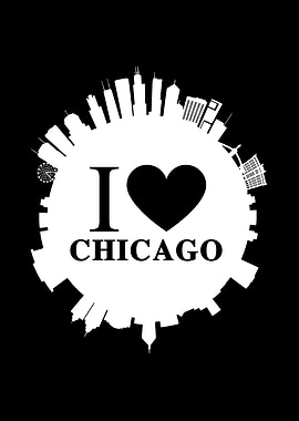 I Love Chicago Skyline