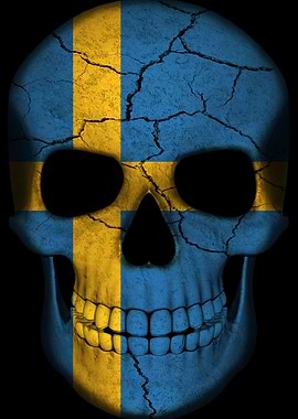Swedish Flag Skull