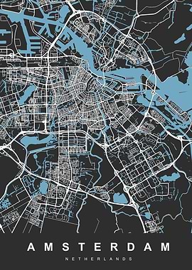 Map Amsterdam Netherlands