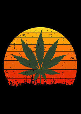 Retro weed leaf for smoker