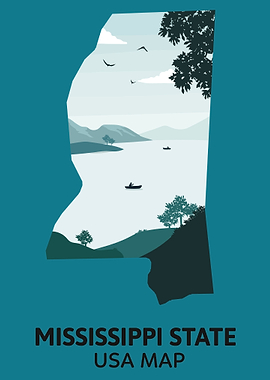 Mississippi State Map USA