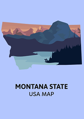 Montana State Map USA