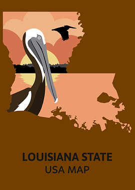 Louisiana State Map USA