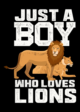 Just a boy who loves lions