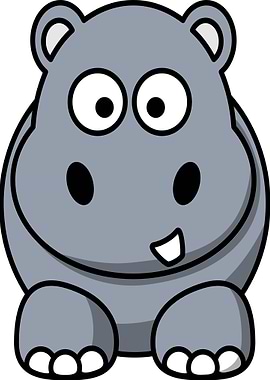 happy hippo grey