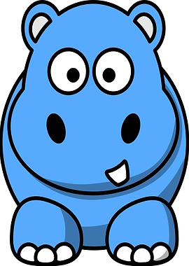 happy hippo blue