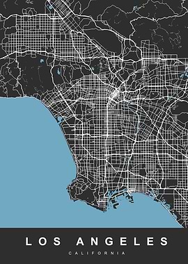 Los Angeles Map Black