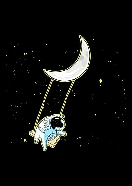 Moon swing starry night