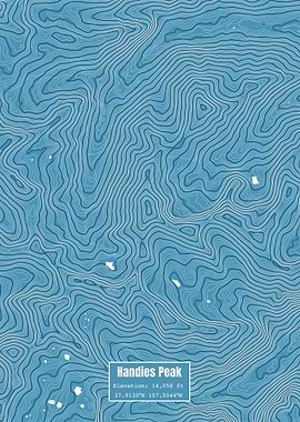 Handies Peak Topo Map Blue