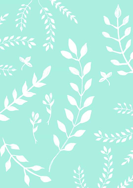 White Leaves Pattern 5