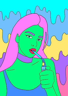 Smoking Egirl Psycadelic