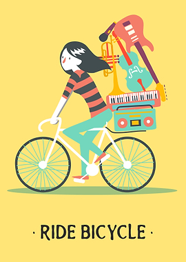 Ride bicycle with Music