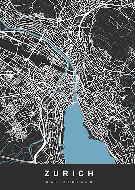 Map Zurich Switzerland