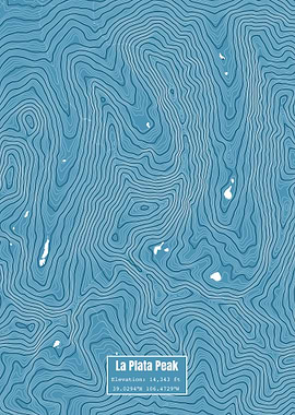 La Plata Peak Map Blue