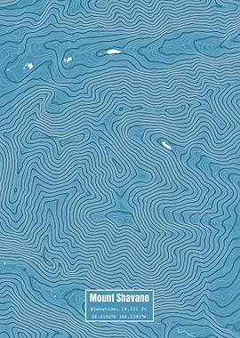 Mt Shavano Topo Map Blue