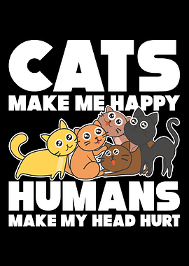 Cats Happy Cheerful Head