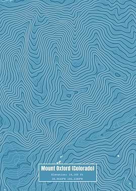 Mt Oxford Topo Map Blue