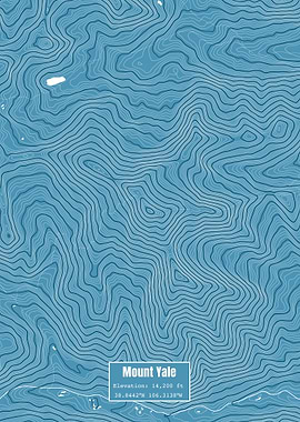 Mt Yale Topo Map Blue