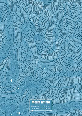 Mt Antero Topo Map Blue