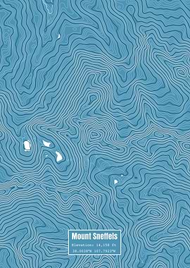 Mt Sneffels Topo Map Blue