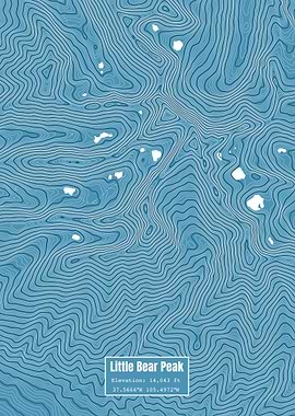 Little Bear Peak Map Blue