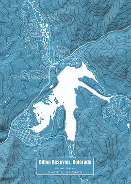Dillon Resevoir Map Blue