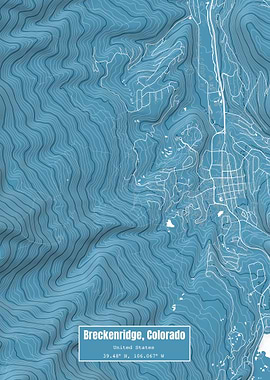 Breckenridge CO Map Blue