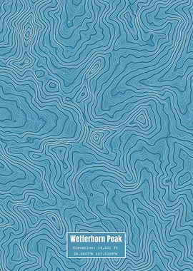 Wetterhorn Peak Map Blue