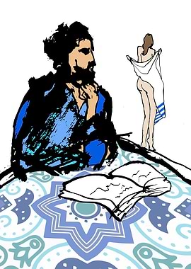 Pensive dreaming man