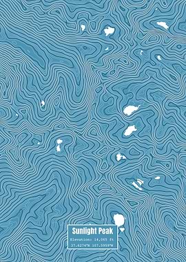 Sunlight Peak Map Blue