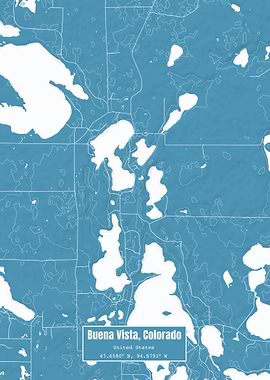 Buena Vista CO Map Blue