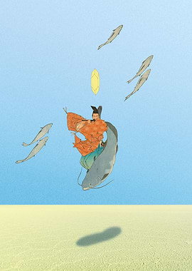 Samurai with a flute