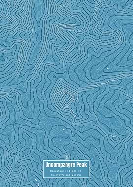 Uncompahgre Peak Map Blue
