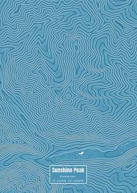 Sunshine Peak Map Blue