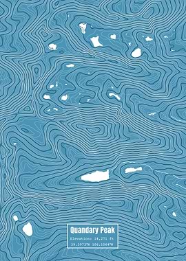 Quandary Peak Map Blue