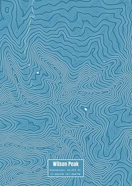 Wilson Peak Topo Map Blue