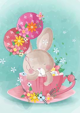 bunny in tea cup