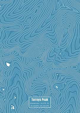 Torreys Peak Topo Map Blue