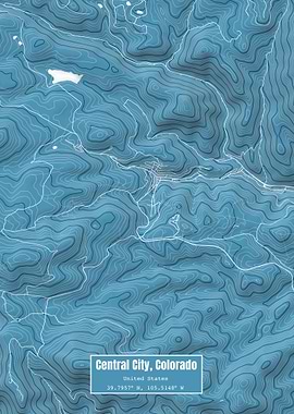 Central City CO Map Blue