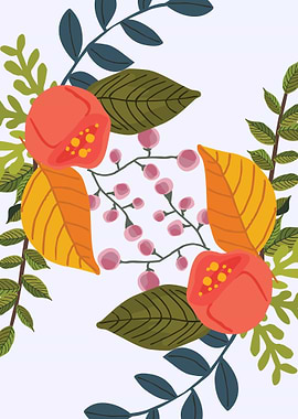 colorful minimalist flower