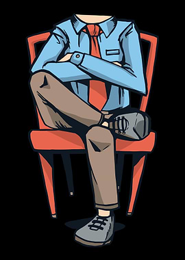 Illustration man on chair