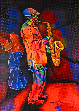 Saxophone in fire