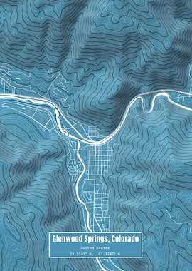 Glenwood Springs Map Blue