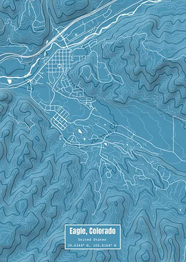 Eagle Colorado Map Blue