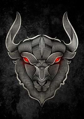 Buffalo Head Line Art