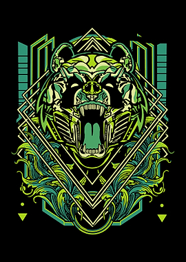 Robotic Blue Green Bear