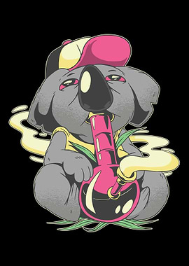 smokes Koala of a bong